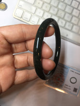 Load image into Gallery viewer, 64.4mm certified 100% Natural dark green/black meteorite Stellar Night sky round cut nephrite bangle HN118-0596