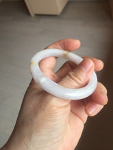 Load image into Gallery viewer, 47mm certified 100% natural Type A light purple white oval jadeite jade bangle PB63-3872