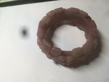 Load image into Gallery viewer, 54mm 100% natural light red/purple/white Quartzite (Shetaicui jade) carved galsang flower(格桑花) bangle XY96