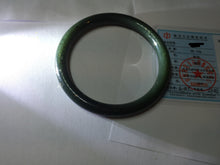 Load image into Gallery viewer, 64.4mm certified 100% Natural dark green/black meteorite Stellar Night sky round cut nephrite bangle HN118-0596