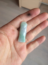 Load image into Gallery viewer, 100% Natural type A green/white/purple Jadeite Jade bamboo pendant group AC81