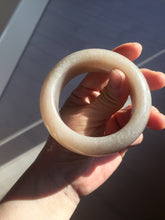 Load image into Gallery viewer, 53mm 100% natural light purple/pale pink/beige with flying snow chubby Quartzite (Shetaicui jade) bangle SY77