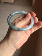 Load image into Gallery viewer, 56.3mm Certified Type A 100% Natural dark green/purple/gray round cut Jadeite bangle AA129-6929