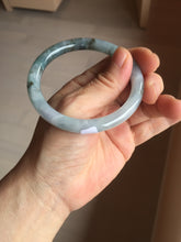 Load image into Gallery viewer, 56.3mm Certified Type A 100% Natural dark green/purple/gray round cut Jadeite bangle AA129-6929