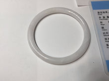 Load image into Gallery viewer, 54mm Certified type A 100% Natural light purple white slim round cut Jadeite bangle BN23-9127