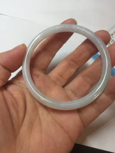 Load image into Gallery viewer, 56.8mm certified Type A 100% Natural light green/white/purple slim round cut Jadeite Jade bangle E135-3951