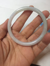 Load image into Gallery viewer, 56.8mm certified Type A 100% Natural light green/white/purple slim round cut Jadeite Jade bangle E135-3951