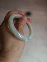 Load image into Gallery viewer, 52.5 mm Certified Type A 100% Natural sunny green/white Jadeite jade bangle m97-5059