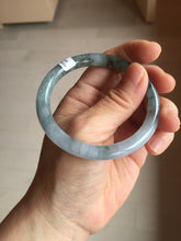 Load image into Gallery viewer, 55.3mm Certified Type A 100% Natural dark green/purple/gray round cut Jadeite bangle AA128-6937