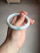 Load image into Gallery viewer, 54.8mm Certified Type A 100% Natural green/white/purple with green floating flowers Jadeite Jade bangle BL124-1273
