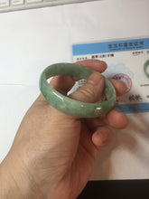 Load image into Gallery viewer, 52.5mm certified natural 100% natural Type A sunny green thin jadeite jade bangle E136-0937