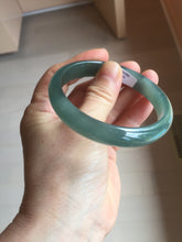 Load image into Gallery viewer, 59mm Certified Type A 100% Natural icy watery dark green/blue/gray/black Guatemala Jadeite bangle BS156-0131