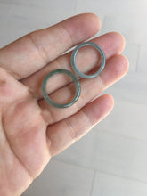 Load image into Gallery viewer, 16.3mm size5 3/4 100% natural type A icy watery green/blue icy watery Guatemala jadeite jade band ring group BP84