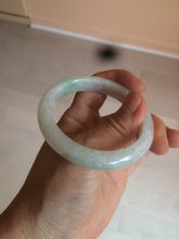 Load image into Gallery viewer, 52.5 mm Certified Type A 100% Natural sunny green/white Jadeite jade bangle m97-5059
