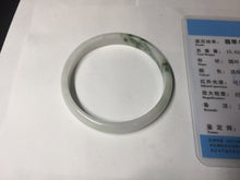 Load image into Gallery viewer, 50.2mm Certified Type A 100% Natural white with floating flowers/purple Jadeite Jade bangle BL92-4677