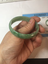 Load image into Gallery viewer, 52.5mm certified natural 100% natural Type A sunny green thin jadeite jade bangle E136-0937