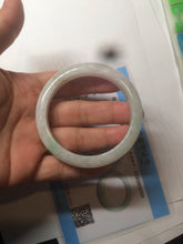 Load image into Gallery viewer, 52.5 mm Certified Type A 100% Natural sunny green/white Jadeite jade bangle m97-5059