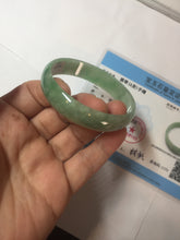 Load image into Gallery viewer, 52.5mm certified natural 100% natural Type A sunny green thin jadeite jade bangle E136-0937
