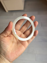 Load image into Gallery viewer, 56mm certified 100% natural type A light yellow brown sugar flat jadeite jade bangle PA169-6634