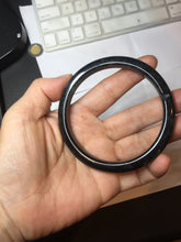 Load image into Gallery viewer, AllaboutjadeCanada.com only 61.8mm type A 100% Natural dark green black MoCui(墨翠) Jadeite bangle PC195