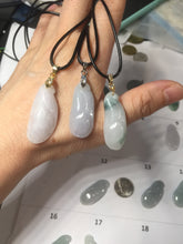 Load image into Gallery viewer, Type A 100% Natural icy watery light green/white/purple jadeite Jade magnolia buds group Pendant PH236