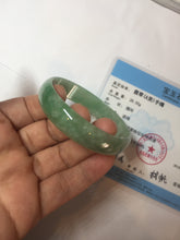 Load image into Gallery viewer, 52.5mm certified natural 100% natural Type A sunny green thin jadeite jade bangle E136-0937