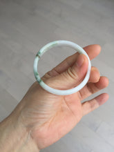Load image into Gallery viewer, 50.2mm Certified Type A 100% Natural white with floating flowers/purple Jadeite Jade bangle BL92-4677