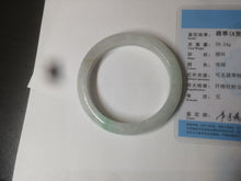 Load image into Gallery viewer, 52.5 mm Certified Type A 100% Natural sunny green/white Jadeite jade bangle m97-5059
