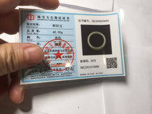 Load image into Gallery viewer, 54.5mm certified 100% Natural icy watery dark green gray nephrite bangle HN154-9685
