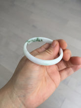 Load image into Gallery viewer, 50.2mm Certified Type A 100% Natural white with floating flowers/purple Jadeite Jade bangle BL92-4677