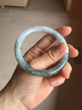 Load image into Gallery viewer, 56.5mm Certified Type A 100% Natural dark green/purple/white round cut Jadeite bangle AA126-6943