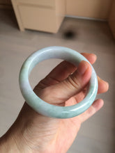 Load image into Gallery viewer, 56.2mm certified Type A 100% Natural green/purple chubby Jadeite Jade bangle AY73-5917