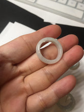 Load image into Gallery viewer, 100% natural type A icy watery green/white/yellow/purple jadeite jade band ring group R111
