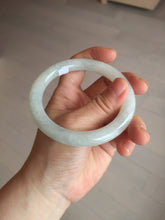 Load image into Gallery viewer, 57.7mm certified 100% natural type A icy watery light green white round cut jadeite jade bangle BS84-(1100)