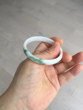 Load image into Gallery viewer, 50.2mm Certified Type A 100% Natural white with floating flowers/purple Jadeite Jade bangle BL92-4677
