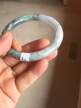 Load image into Gallery viewer, 56.5mm Certified Type A 100% Natural dark green/purple/white round cut Jadeite bangle AA126-6943