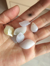 Load image into Gallery viewer, 100% natural type A jadeite jade icy watery Willow leaf/petal/peach pendant group AC79