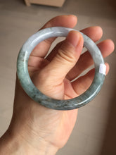 Load image into Gallery viewer, 56.5mm Certified Type A 100% Natural dark green/purple/white round cut Jadeite bangle AA126-6943