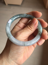 Load image into Gallery viewer, 56.5mm Certified Type A 100% Natural dark green/purple/white round cut Jadeite bangle AA126-6943
