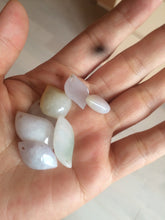 Load image into Gallery viewer, 100% natural type A jadeite jade icy watery Willow leaf/petal/peach pendant group AC79