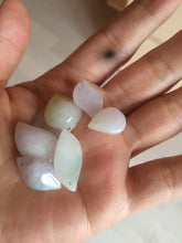 Load image into Gallery viewer, 100% natural type A jadeite jade icy watery Willow leaf/petal/peach pendant group AC79