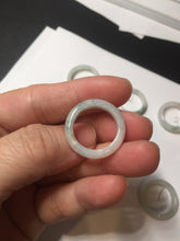 Load image into Gallery viewer, 100% natural type A icy watery green/white/yellow/purple jadeite jade band ring group R111