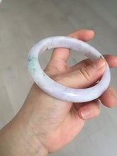 Load image into Gallery viewer, 61.4mm certified 100% natural type A sunny green/purple jadeite jade bangle BN87-8718