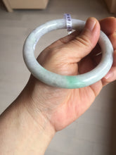 Load image into Gallery viewer, 59mm certified 100% natural type A light green/white/purple slim round cut jadeite jade bangle PC34-2674