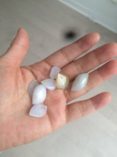 Load image into Gallery viewer, 100% natural type A jadeite jade icy watery Willow leaf/petal/peach pendant group AC79