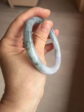 Load image into Gallery viewer, 56.5mm Certified Type A 100% Natural dark green/purple/white round cut Jadeite bangle AA126-6943