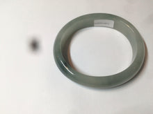 Load image into Gallery viewer, 49mm Certified Type A 100% Natural dark green/gray oval Jadeite Jade bangle AX4-2872