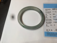 Load image into Gallery viewer, 49mm Certified Type A 100% Natural dark green/gray oval Jadeite Jade bangle AX4-2872