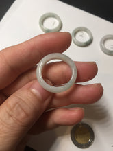 Load image into Gallery viewer, 100% natural type A icy watery green/white/yellow/purple jadeite jade band ring group R111
