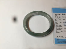 Load image into Gallery viewer, 49mm Certified Type A 100% Natural dark green/gray oval Jadeite Jade bangle AX4-2872